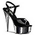 thumbnail image 3 of Pleaser Sandale Plateforme pour Femmes Delight-609, Noir/chrome, 12 m US, 3 of 4