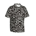 thumbnail image 2 of Balery Hand Drawn Snake Print Men's Hawaiian Shirts Short Sleeve Beach Shirt Relaxed Fit Vacation Button Down Shirts-XX-Large, 2 of 9