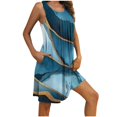 thumbnail image 3 of Aboser Pleated Tunic Nightgowns for Women Retro Tie Dye Tank Sleepwear Soft Sleeveless Sleep Dress Comfy Scoop Neck Sleepshirt Ladies Nightdress Loungewear with Pockets, 3 of 6
