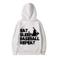 Women's Back Baseball Letter Print Pocket Drawstring Print Hoodie