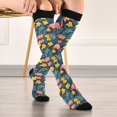 thumbnail image 5 of FORMRS Womens Knee High Socks Casual Long Thick Travel Daily Wear, 1 Pair, Pink Floral Flamingo, 5 of 6