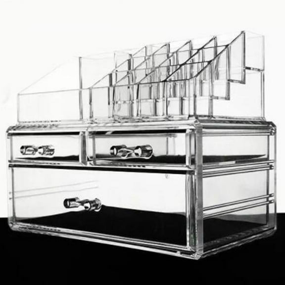 OUNONA Portable Acrylic Makeup Organizer with Drawers for Easy Storage and Quick Access Various Sizes Available