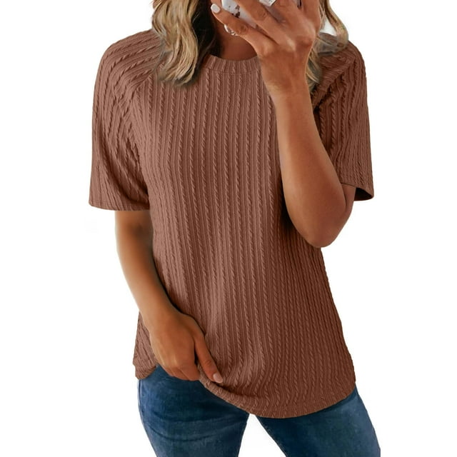 Camisetas Dokotoo Summer 2025 para mujer, cuello redondo y manga corta