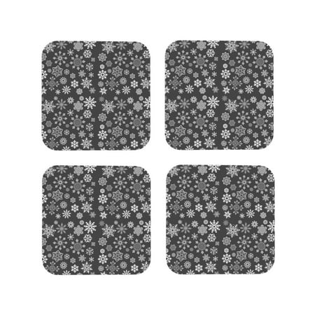 

Tideii simple white Snowflake for Leather Coasters 4 Pieces Anti-fouling and Anti-scalding Decorative Coasters Suitable for Restaurants Kitchens Coffee Shops-Square