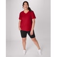 thumbnail image 5 of Hanes Just My Size Cotton Jersey Short Sleeve V-Neck T-Shirt (Plus ) Deep Red 5X Women's, 5 of 5