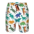 thumbnail image 3 of Pofeuu Colorful Dinosaur Prin Men's Swim Trunks Quick Dry Bathing Suit Swimming Board Shorts Mesh Lining Beach Swimwear-Large, 3 of 6