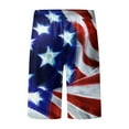 thumbnail image 5 of JLFKNG Males Beachwear Swim Bottoms Plus Size Swim Bottoms Drawstring Loose Fit Independence Day Printed Casual Straight Leg Knee Length Swim Shorts Comfy Swim Trunks, 5 of 5