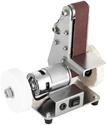 Belt Sander - Electric Bench Grinder Sanding Machine, 7 Adjustable Table Top Grinder Polisher Buffer for DIY Craft Woodworking Stained Glass Jewelry Making