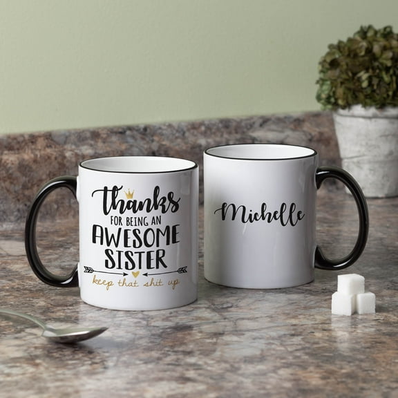 Personalized Thanks Awesome Sister Mug