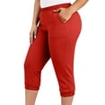 thumbnail image 3 of Ihhxva Women's Plus Size Capri Pants 3/4 Length Elastic Waist Pockets Stretchable Straight-Leg Summer Casual Lounge XL-5XL, 3 of 9