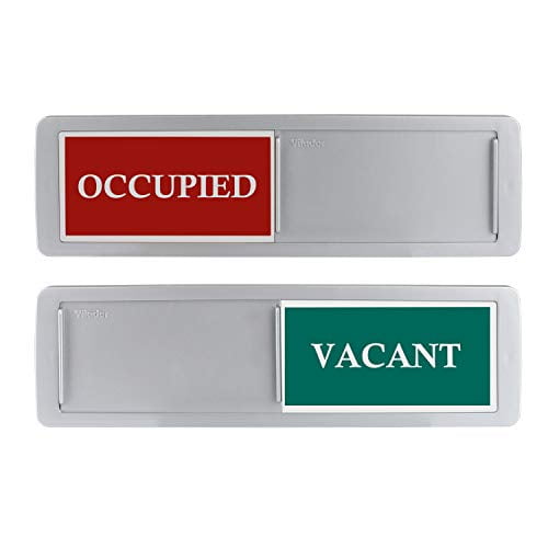 Allinko Privacy Sign Premium Vacant Occupied Sign for Home Office Restroom Conference Hotles Hospital 7 x 2 Slider Door Indicator Tells Whether Room Vacant or Occupied Silver 