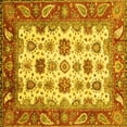 thumbnail image 1 of Ahgly Company Machine Washable Indoor Square Abstract Yellow Modern Area Rugs, 8' Square, 1 of 4