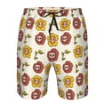 thumbnail image 3 of Balery Sunflowers And Skull Traje de Baño Estilo Hawaiano para Hombre, Shorts de Secado Rápido con Bolsillos-Large, 3 of 6