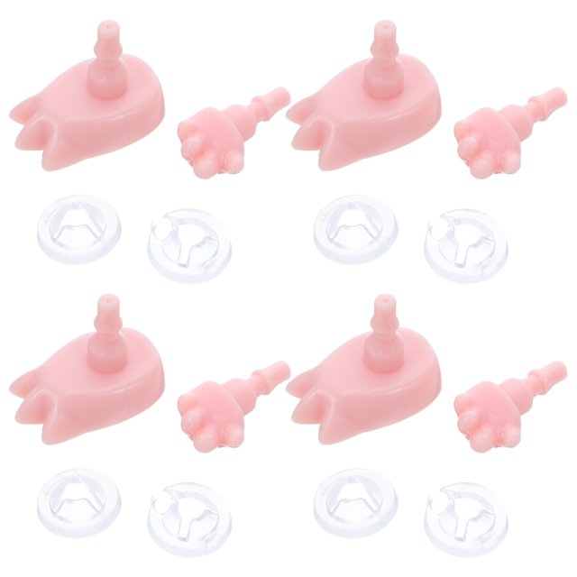 4 juegos de manos y pies de plástico para muñecas pequeñas, articulaciones y pies en miniatura, piezas de repuesto para hacer muñecas pequeñas, accesorios de bricolaje.