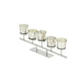 thumbnail image 3 of Decmode Modern 5-Glass Stainless Steel Votive Holder, Silver, 3 of 5