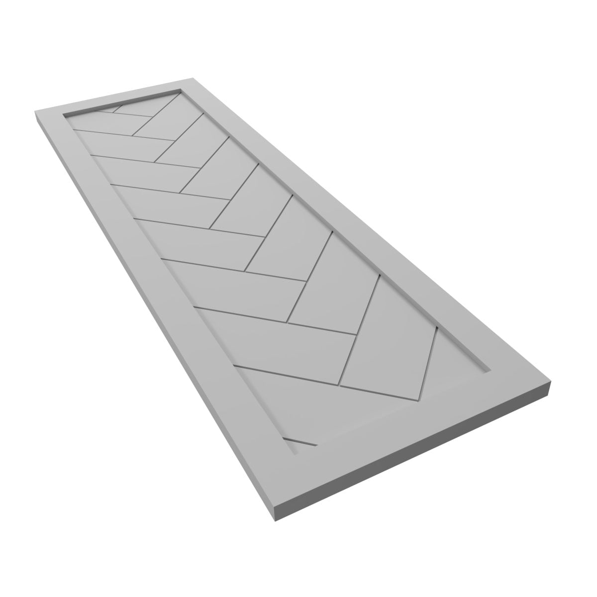Ekena Millwork 12"W x 44"H True Fit PVC Single Panel Herringbone Modern Style Fixed Mount Shutters, Primed (Per Pair - Hardware Not Included)