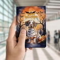 thumbnail image 4 of Mummy Dachshund Happy Halloween with Pumpkins Bats Spooky Fun Travel Passport Wallet Wiener Dog Lover Gifts Idea PU Leather Passport Holder Cover - 00019, 4 of 5