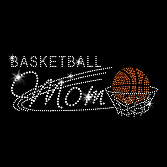 Basketball Mom Crystal Clear Iron-on Rhinestone Transfer by JCS Rhinestones