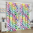 thumbnail image 5 of Colorful Rainbow Curtains, Retro Polka Dots Modern Geometric Print Window Treatments Curtains for Kids Bedroom Living Room, 42" W X 54" L, 5 of 6