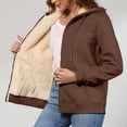 thumbnail image 6 of Women's Hoodie Zip Lined Fleece with Pockets Warm Zip-Up Coat, 6 of 19