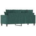 thumbnail image 3 of vidaXL 2-Seater Sofa Dark Green 140 cm Velvet, 3 of 5