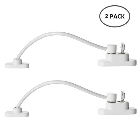 

Willkey Pack of 2 Window Restrictor Locks Window Door Security Cable Kids Child Baby Safety for Upvc Windows White with Screws Keys