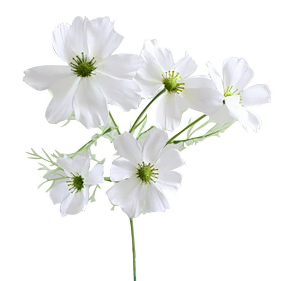 5Pack Cosmo Artificial Flowers Gesang Festive Supplies Cosmos 6 Heads White Decorations Bouquet