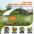 thumbnail image 6 of KFFKFF Metal Chicken Coop 9.8 x 6.5 x 6.5 ft Dome Roof Poultry Cage Chicken Run with Waterproof Cover Large Outdoor Walk in Chicken Coop Cage for Backyard, Farm, 6 of 9