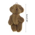 thumbnail image 3 of Plush Bear Toy Mini Joint Dolls Lovely Bear Pendant DIY Keychain Children Backpack Ornament Wedding Party Bouquet 5PCS Dark brown, 3 of 5