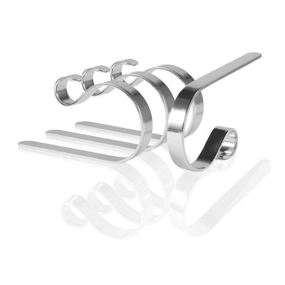 4 Pcs Sliver Christmas Stocking Holder Hooks Hanger Clip for Christmas New Year Party Decorations