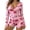 Y-Pink2, variant on JIAYUE Women Bodysuit Pajamas Long Sleeve V Neck Button Front Cute Print Stretchy Loungewear Romper for Casual Wear