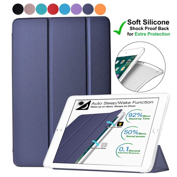 DuraSafe Cases for iPad Mini 3 2 1 Generation 7.9 Inch [ Mini 3rd Mini 2nd Mini 1st] A1599 A1600 A1489 A1490 A1491 A1432 A1454 A1455 Smart Lightweight Soft Silicone Transparent Cover - Navy Blue