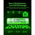 thumbnail image 3 of EBL AA Rechargeable Batteries 1.2V 2500mAh High Performance Pre-Charged AA Batteries - 8 Pack, 3 of 7