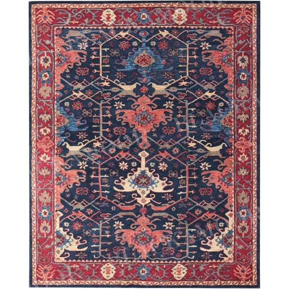 New PB 2' x 2' Area Rug Handcrafted Motif Floral Design Oriental Traditional Design Non-Shedding Fine Wool Pile & Easy-Care Areas in Living Room Bedroom