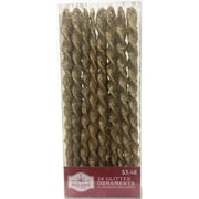 Holiday Time Gold Glitter Icicle Christmas Ornaments, 24 Count
