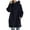 Dark Blue, variant on Ozmmyan Women's Plus Size Solid Color Hoodie Zipper Long Sleeve Sweatshirts Long Coat Tops With Pockets