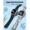 thumbnail image 6 of Wearlizer 2 Packs Engraved Band Compatible with Apple Watch Bands 41mm 40mm 38mm 49mm 46mm 45mm 44mm 42mm Women, Cute Two-Tone Flower Soft Silicone Sport Strap for iWatch 10 9 8 7 6 5 4 3 SE Ultra, 6 of 7