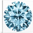 thumbnail image 1 of ARTCANVAS Blue Round Brilliant Cut Diamond Jewel Canvas Art Print - Size: 12" x 12" (0.75" Deep), 1 of 9