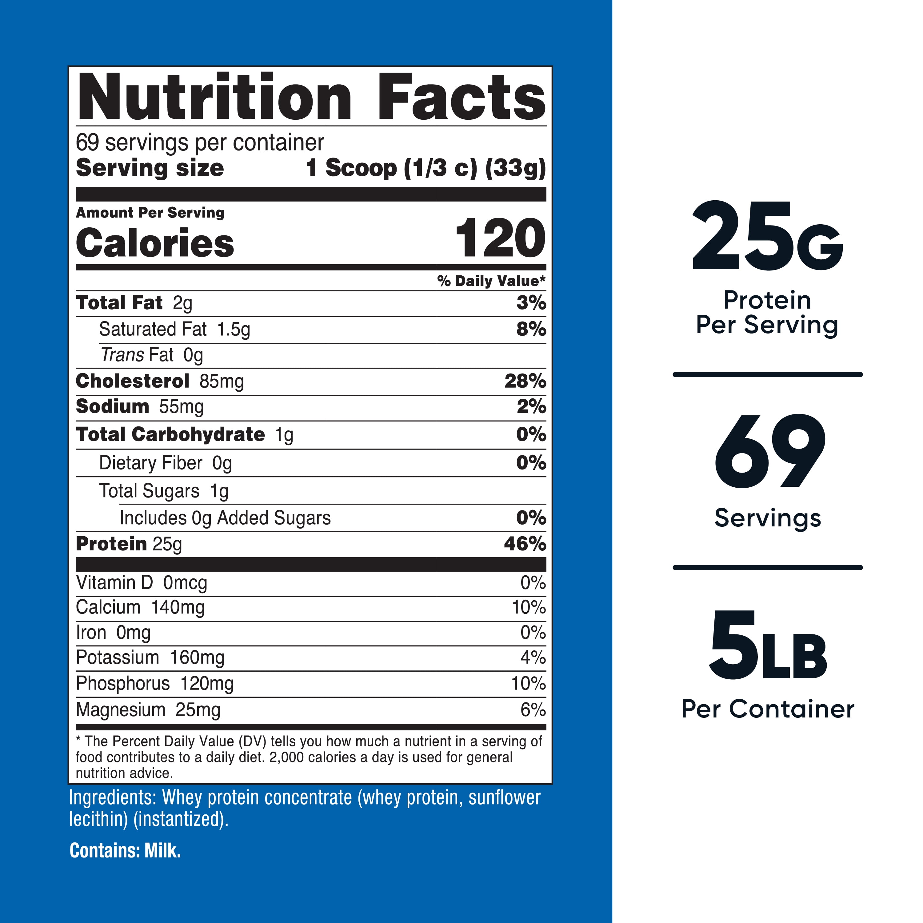 Nutricost Whey Protein Concentrate Powder (Unflavored) 5LBS