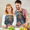 thumbnail image 5 of Pioneer Flower Floral Print Pattern Apron-Garden Aprons for Women with Pockets-Cotton Linen Waterproof Kitchen Cooking Gardening Aprons Adjustable for Kitchen,Cooking,BBQ and Salon 33x27 Inch, 5 of 7