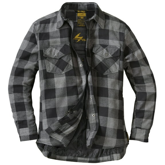 Scorpion Covert Womens Button Up Long Sleeve Flanel Shirt Black/Gray SM
