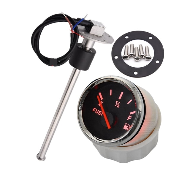150-600mm Stainless Steel Marine Fuel Level Gauge Sensor Fit Boat Car Fuel Level Gauge Meter 240-33ohm With Red Backlight 9-32V ,Easy Setup