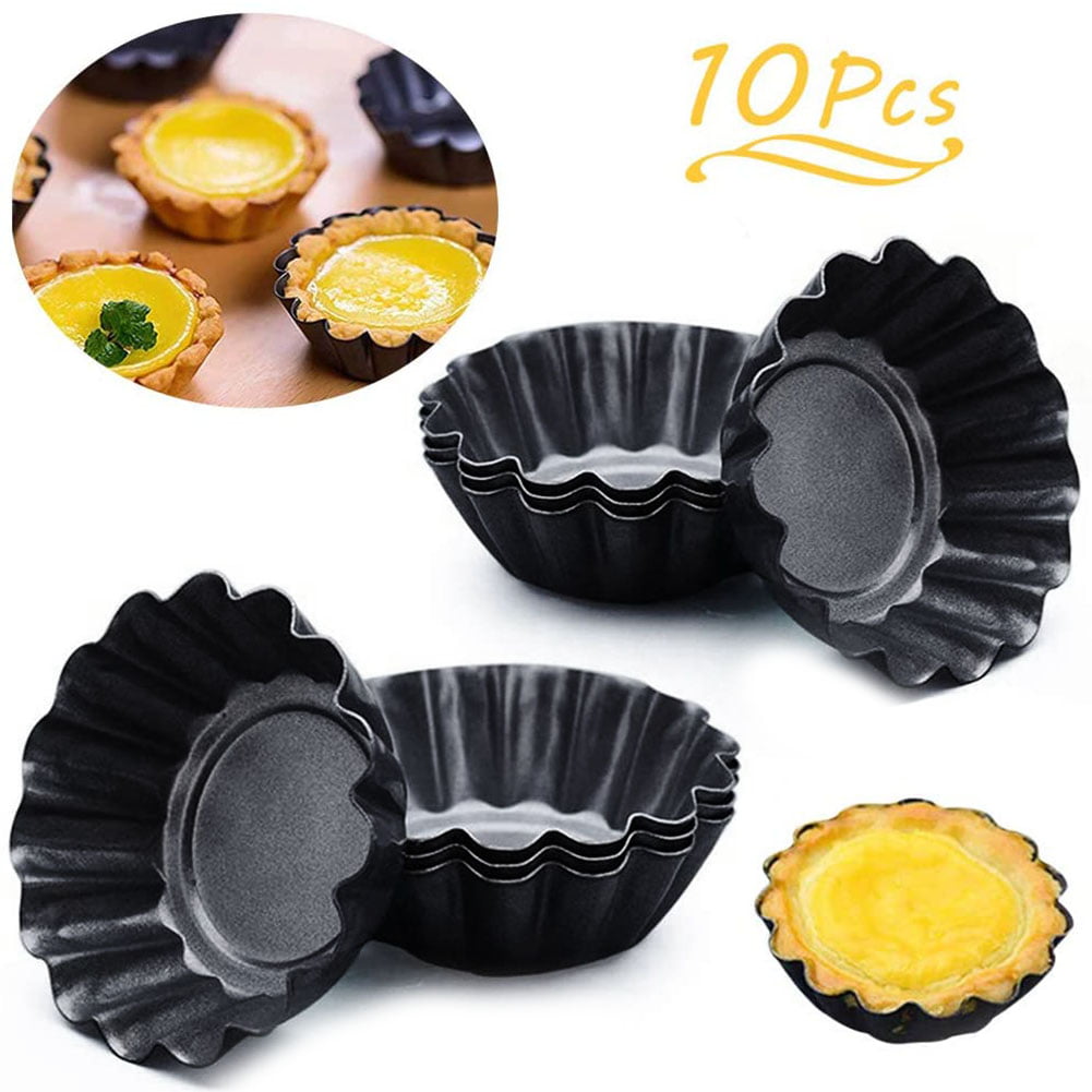 OUNONA Egg Tart Mold Cupcake Muffin Cases Baking Cup Tartlets Pans 10 Pieces 