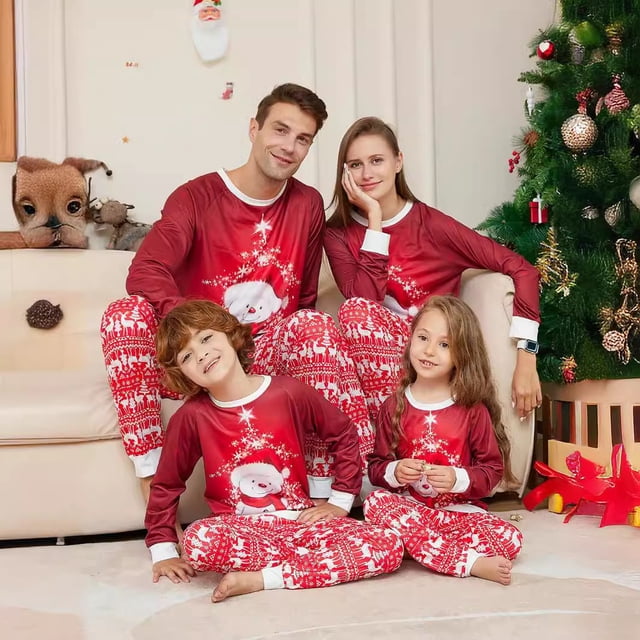 Europa y Estados Unidos invierno nuevo algodón de imitación Navidad traje padre-hijo muñeco de nieve pijamas navideños ropa para el hogar