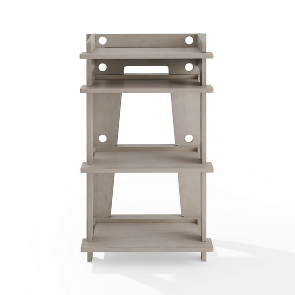 Crosley Furniture Soho MDF Wood and Birch Veneer Turntable Stand in Gray