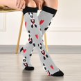 thumbnail image 5 of FREEAMG 1 Pairs Cute Hearts Pandas Compression Socks for Women Men Knee High Stocking for Running,Athletic,Medical, 5 of 7