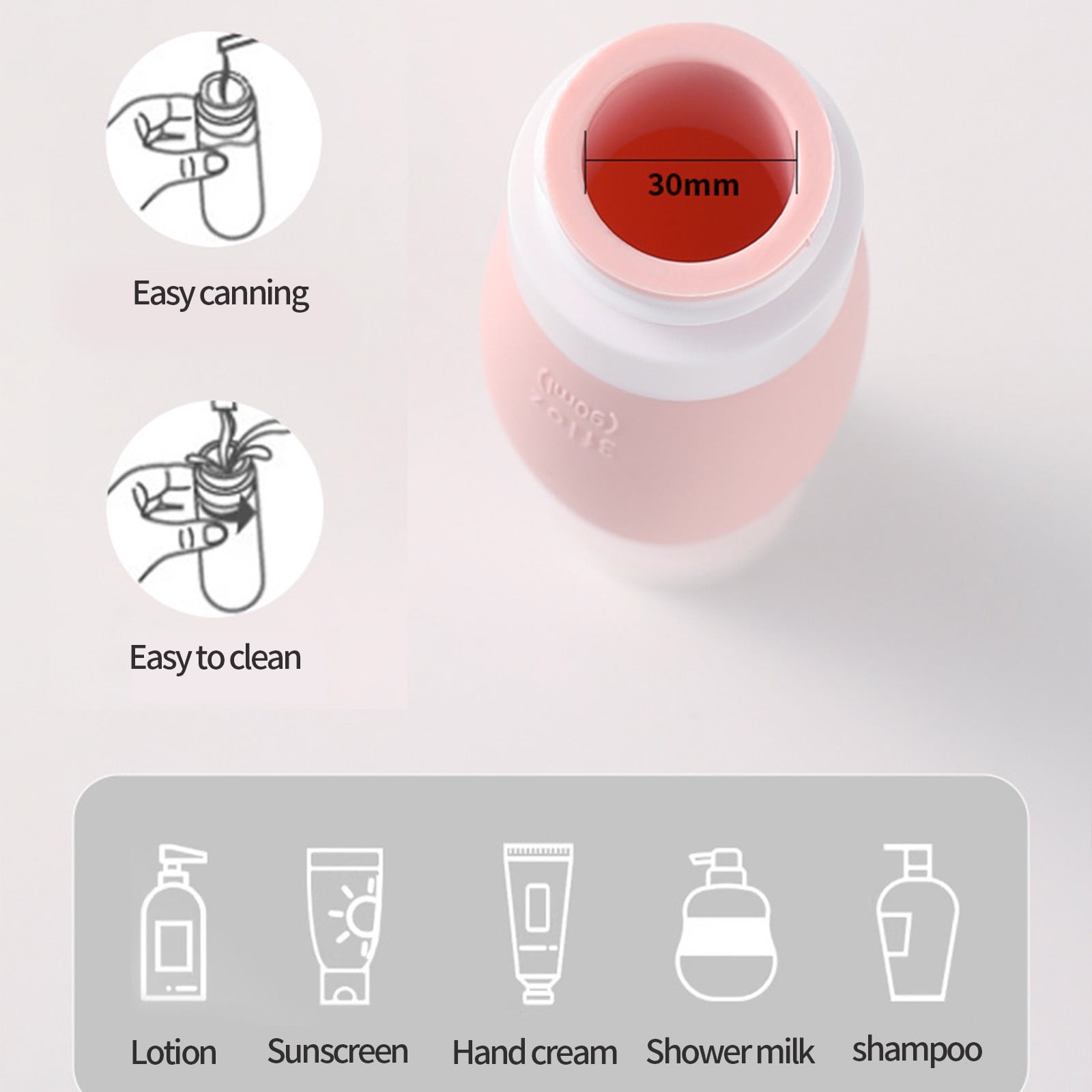 5 Packs Travel Size Bottles 3oz Leak Proof Silicone Toiletry Containers for Shampoo Conditioner Lotion TSA Approved Refillable Travel Accessories Gym Camping Airplane