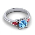 thumbnail image 3 of 2.50 Carat Elegant Round Cut Blue Topaz & Red Ruby Gemstone Proposal Ring for Women Solid 14K White Gold Size 9 by Diamond-Capitals, 3 of 8