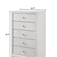 thumbnail image 4 of JERFIT 5-Drawer Dresser, Modern White Crocodile Embossed Chest, Solid Wood Storage Cabinet for Bedroom, 4 of 5