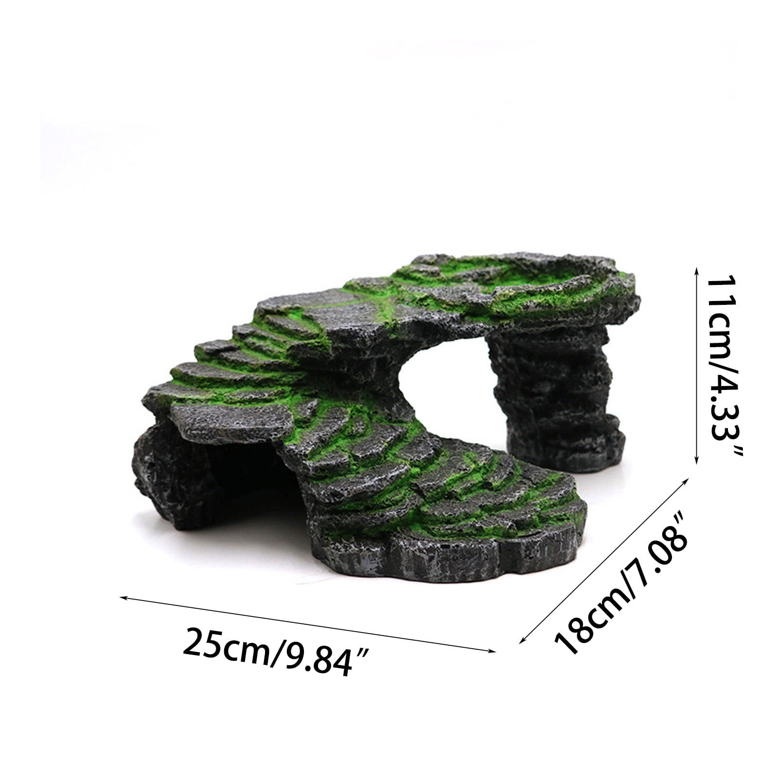 Resin Turtle Basking Platform Bridge Resting Hide Cave Reptiles Tanks Decoration Resin Landscape Rock Cave